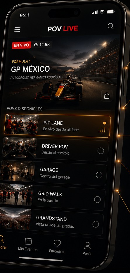 La plataforma POV LIVE en iPhone
